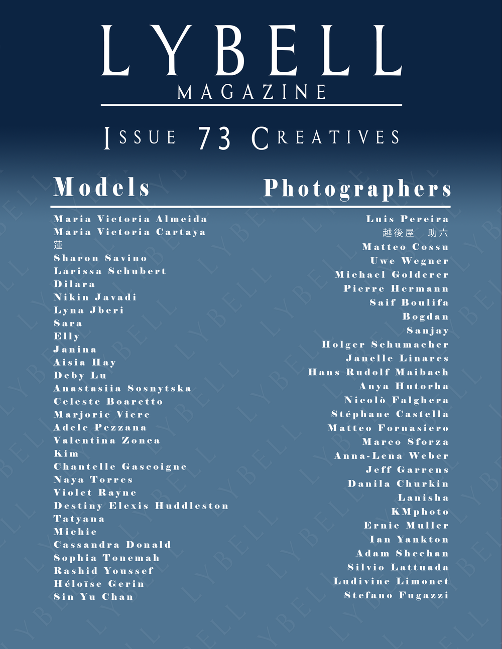 Issue 73 — LYBELL Magazine